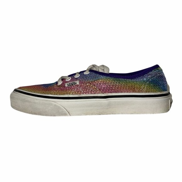 Vans Rainbow Sequin Fun Embellished Sneakers 2.5 - Picture 5 of 10